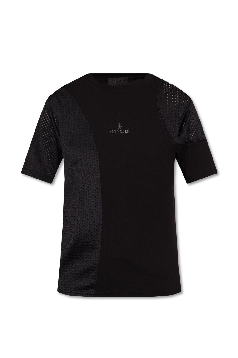 Shop Moncler Perforated T-shirt In Black