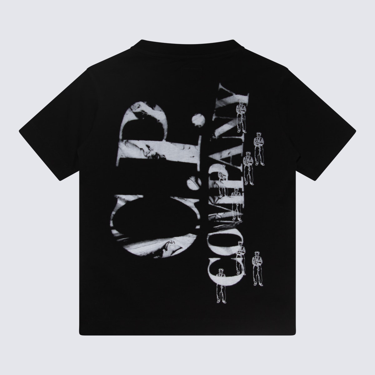 Shop C.p. Company Black And White Cotton T-shirt In Nero/black