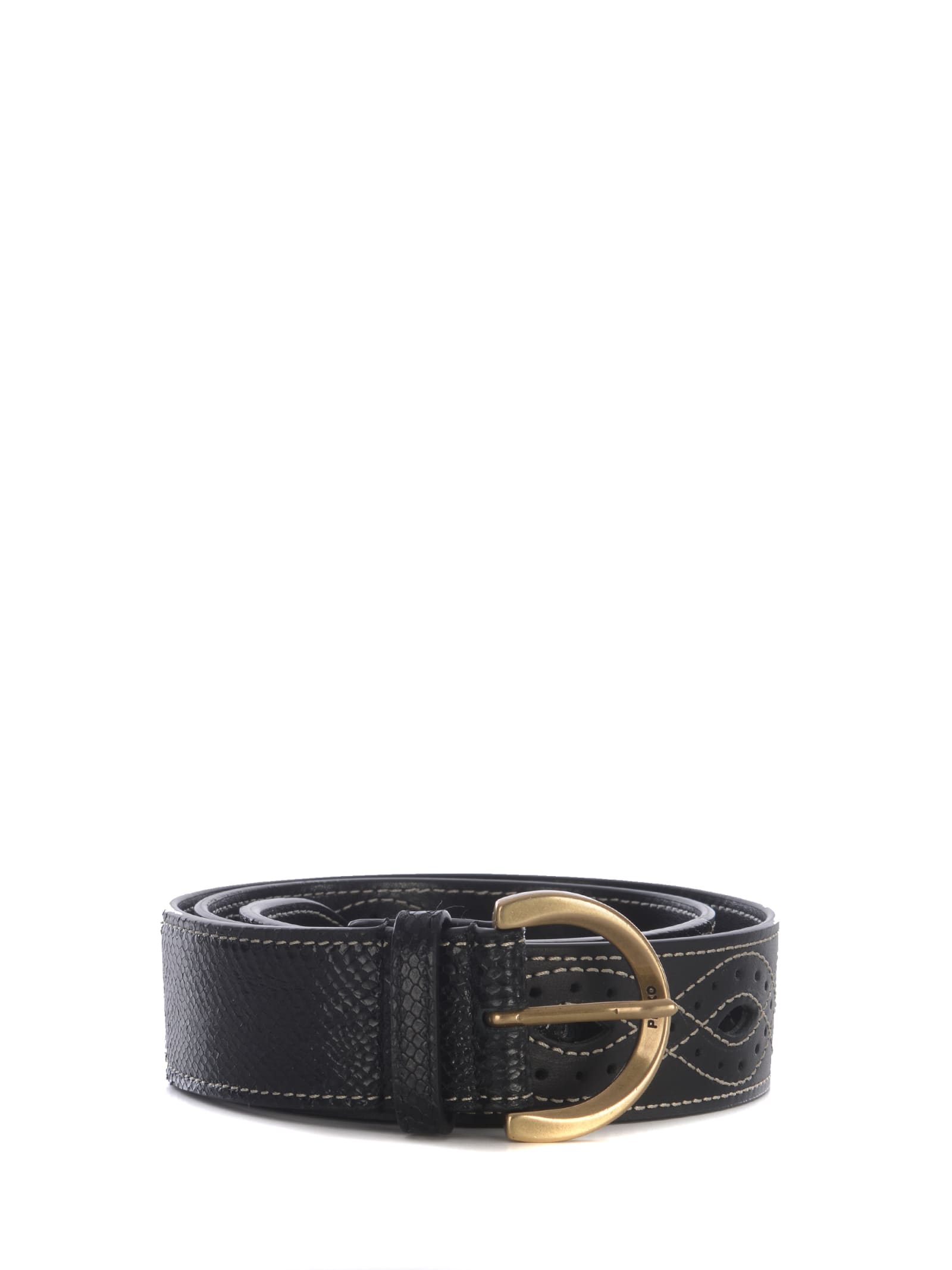 Pinko Belt  Jagger Made Of Leather In Nero