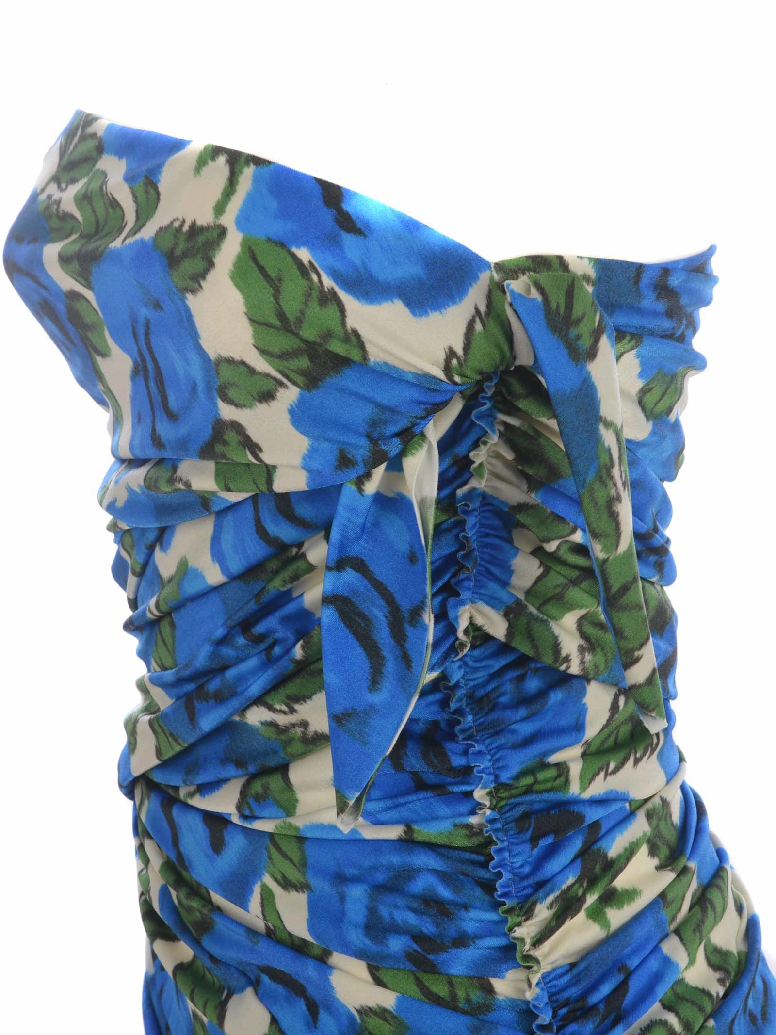 Philosophy Di Lorenzo Serafini Bustier Top Philosophy Flower Bloom In Lycra In Fantasia Avorio