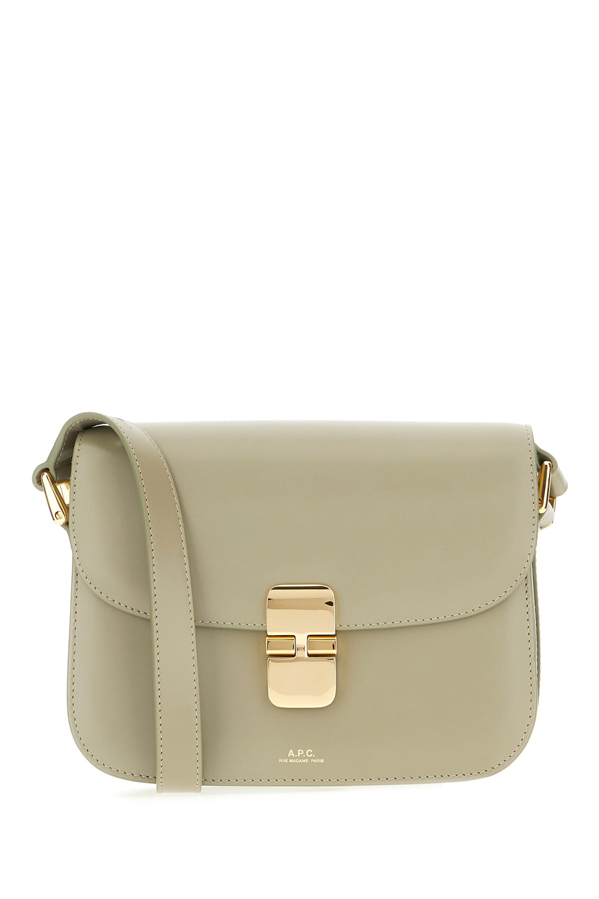 APC SAGE GREEN LEATHER SMALL GRACE CROSSBODY BAG