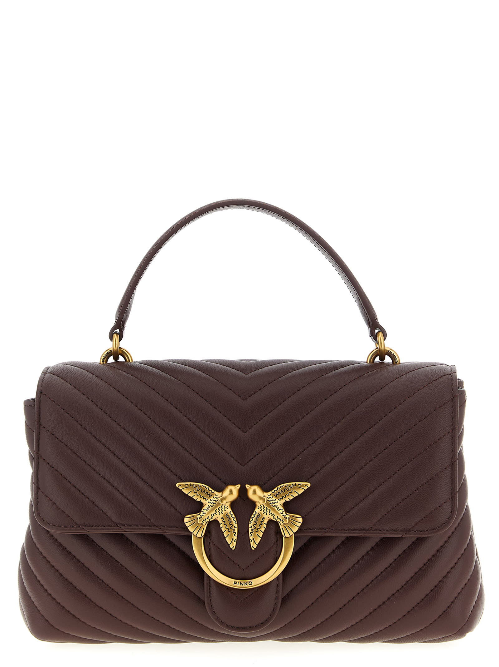 Pinko Love Lady Puff Classic Handbag In Brown