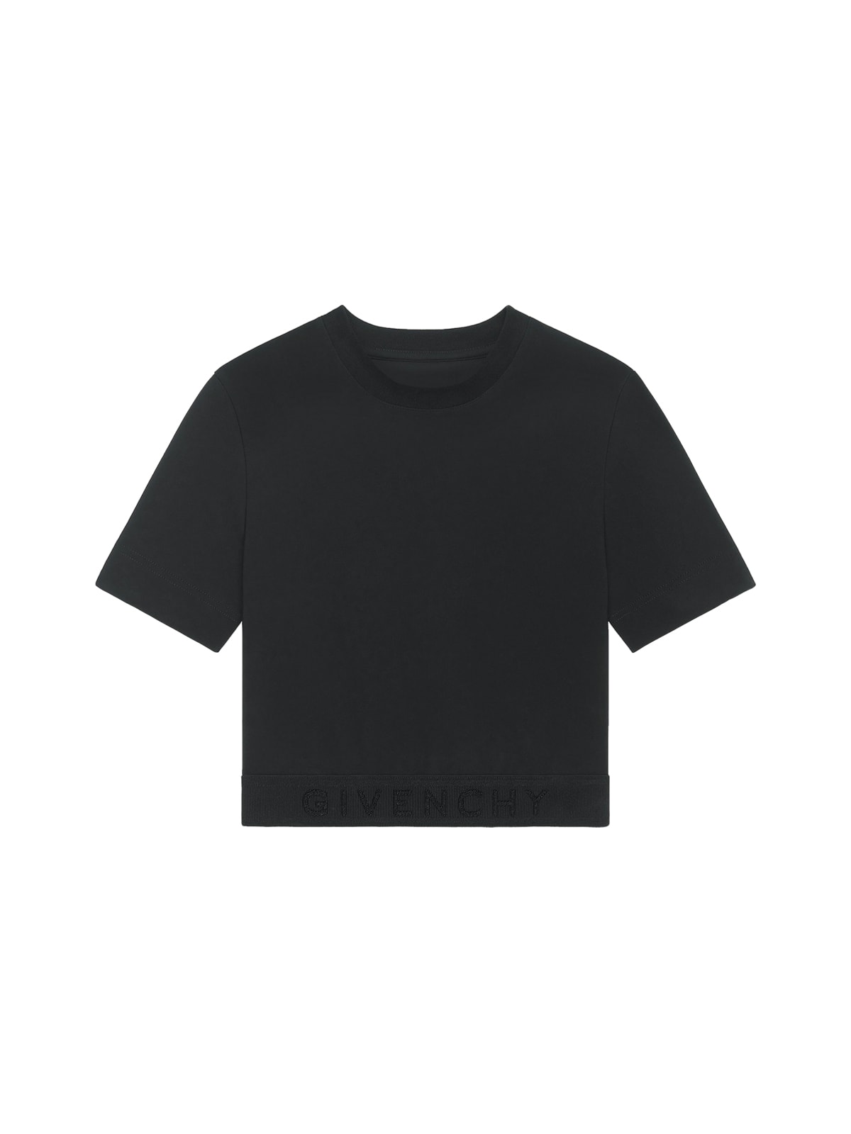 Givenchy Cropped Top W/ Elastic Jacquard In Black
