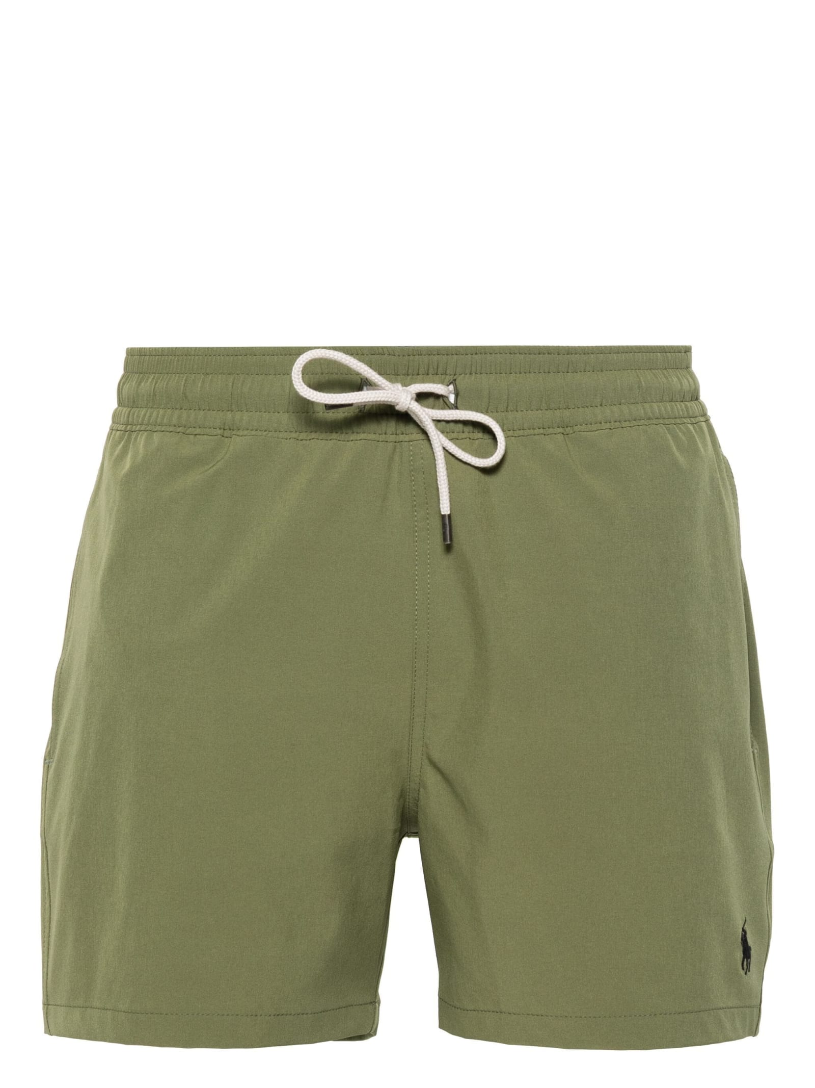 Ralph Lauren Olive Green Swim Shorts With Embroidered Pony