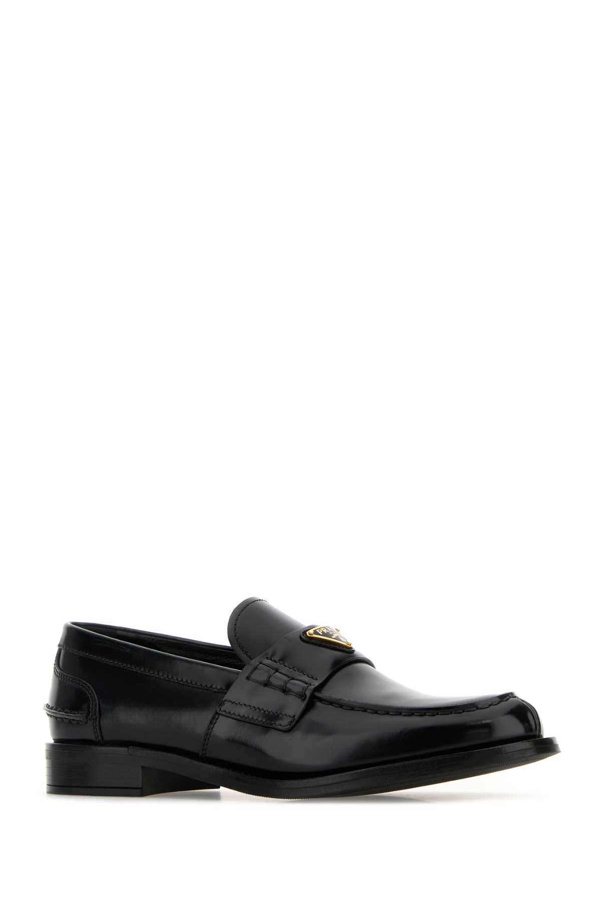 Prada Crocodile-embossed Leather Loafers In Black