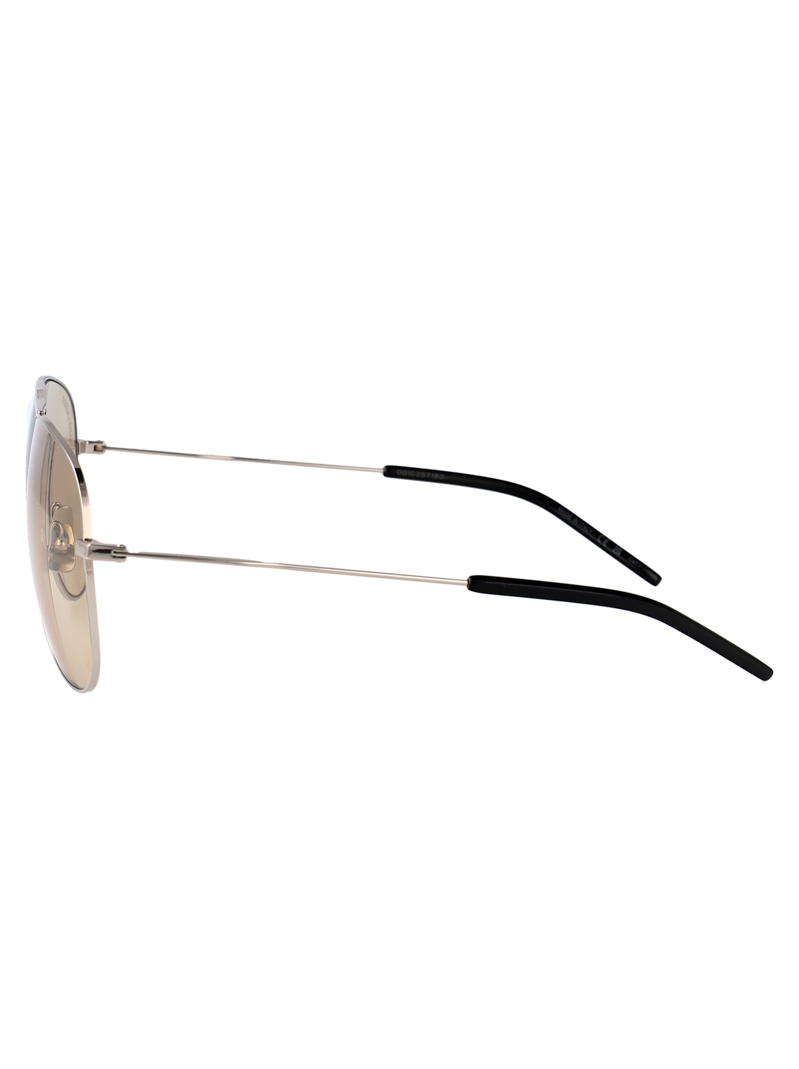 Saint Laurent Classic 11 Aviator-style Silver-tone Sunglasses In Gray