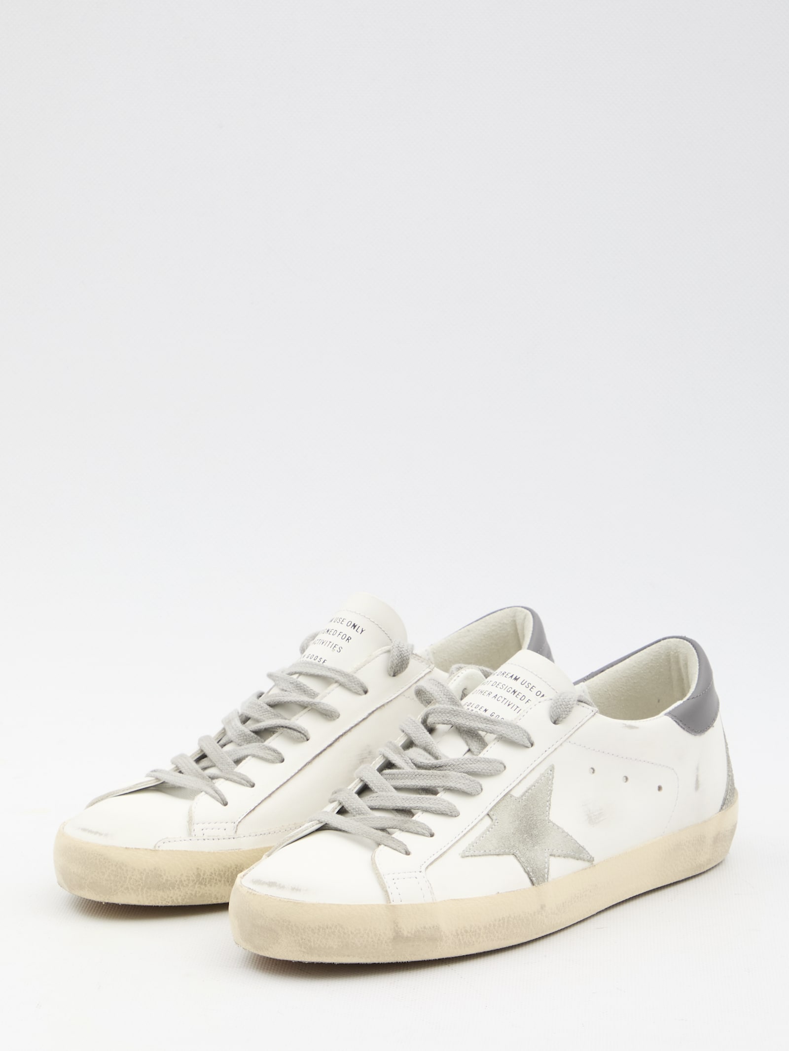 Golden Goose Men Super Star Leather Upper And Heel Suede Star And Spur In White