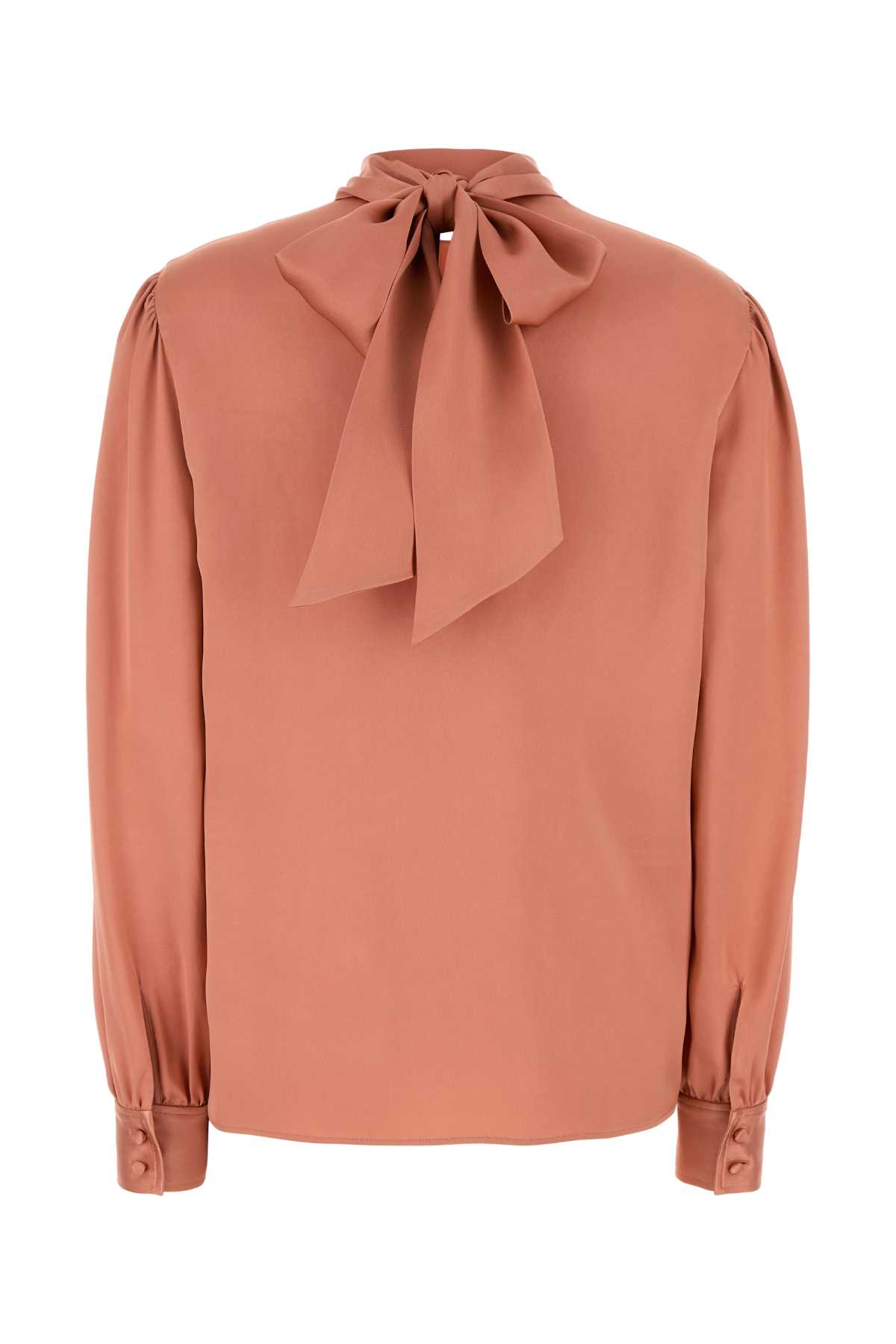 Tom Ford Salmon Satin Blouse In Shimmeryterracotta