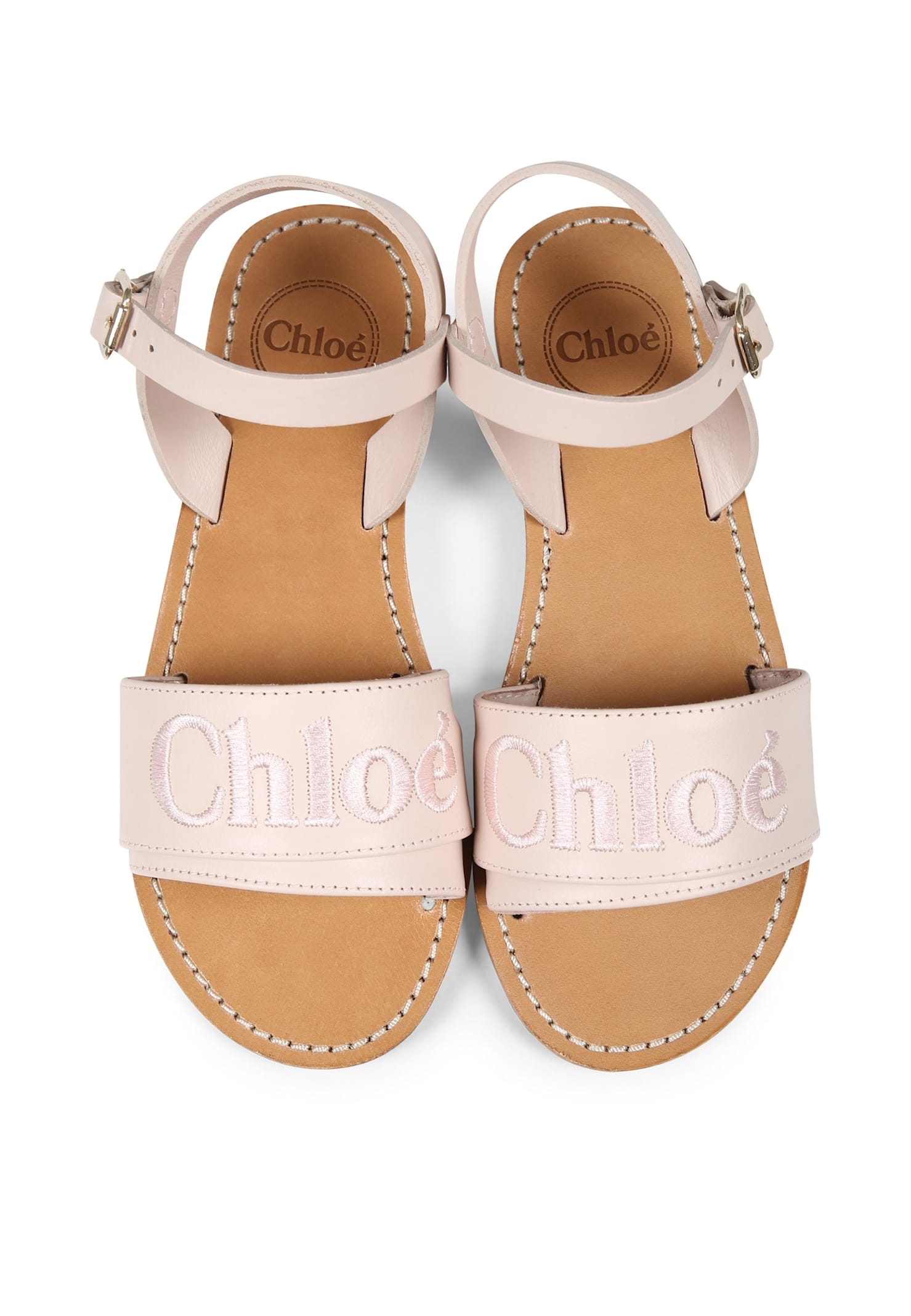 Shop Chloé Pink Sandals For Girl With Logo