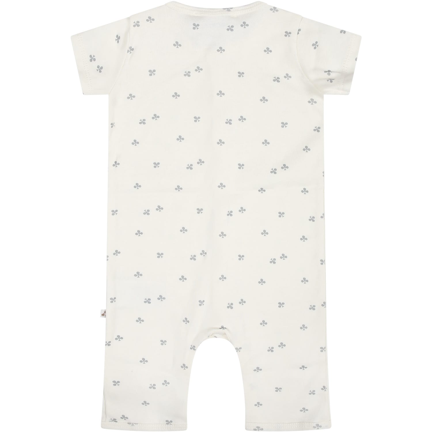 Shop Bonpoint White Babygrow For Baby Girl With Trefoil In Ivory