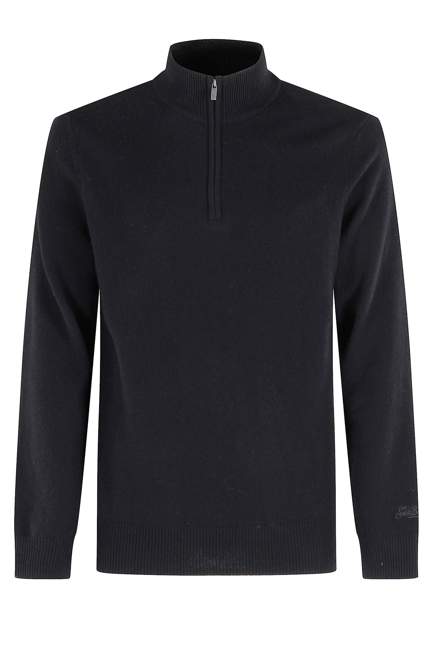 Mc2 Saint Barth Jermyn Zip-up Sweater In Black