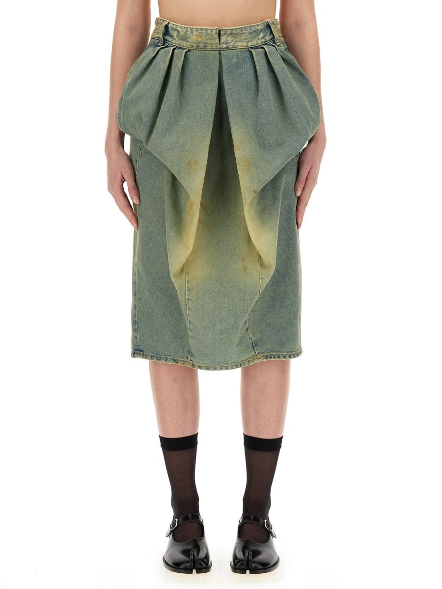 Shop Maison Margiela Denim Ruffled Skirt