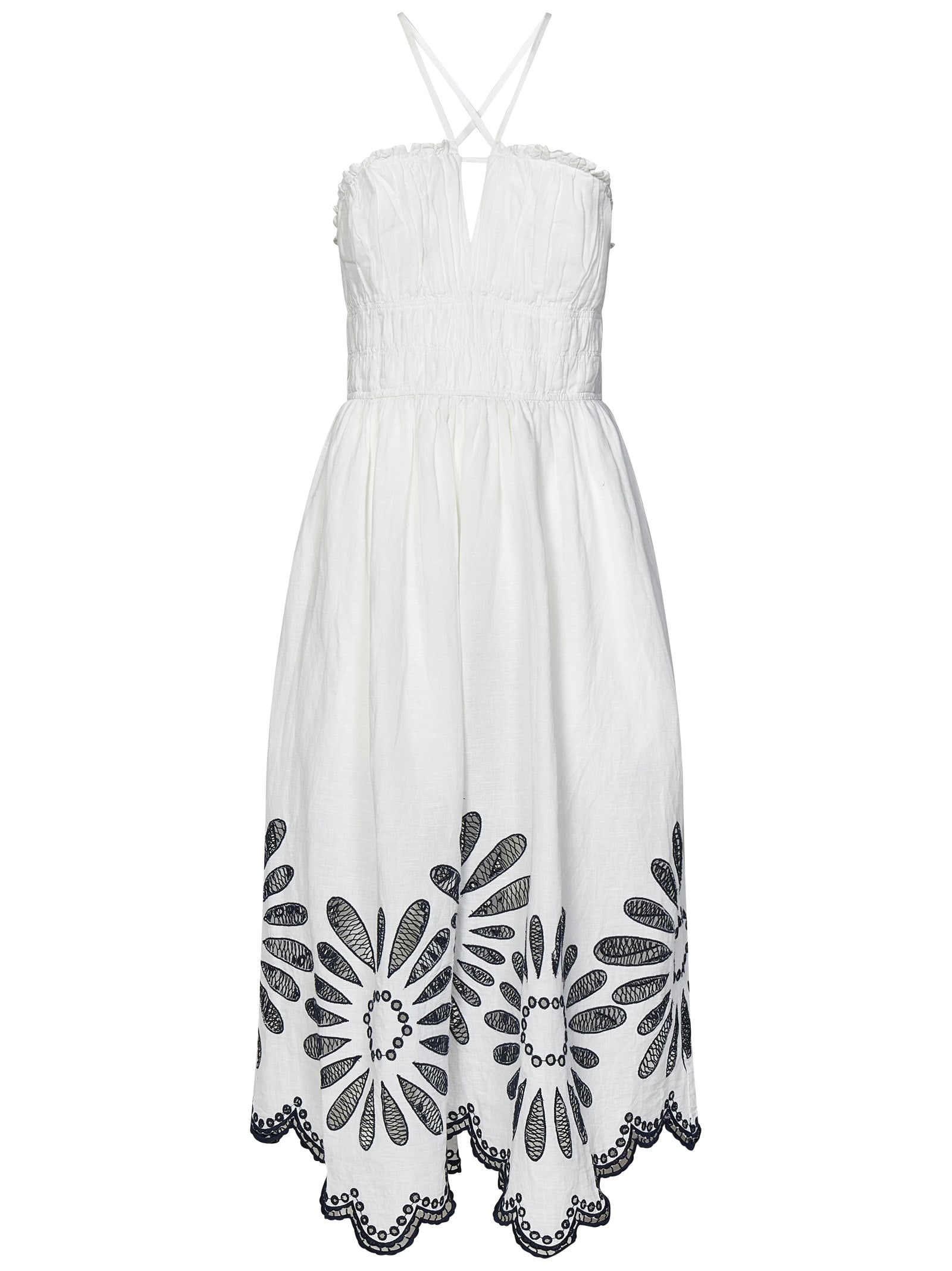 Shop Ulla Johnson Beatrice Midi Dress In White