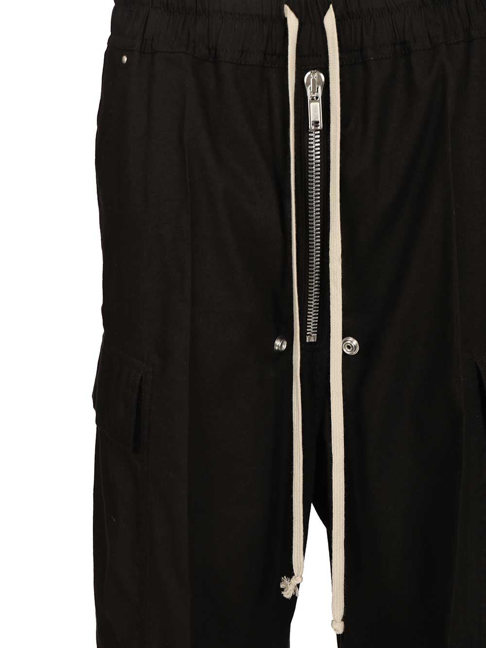 Rick Owens Black Concordians Cargobelas Cargo Pants In Black