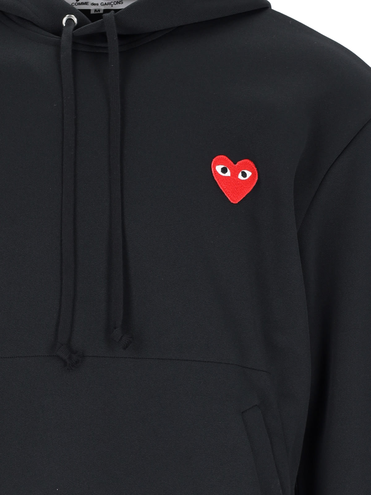 Comme Des Garçons Play Logo Hoodie In Black