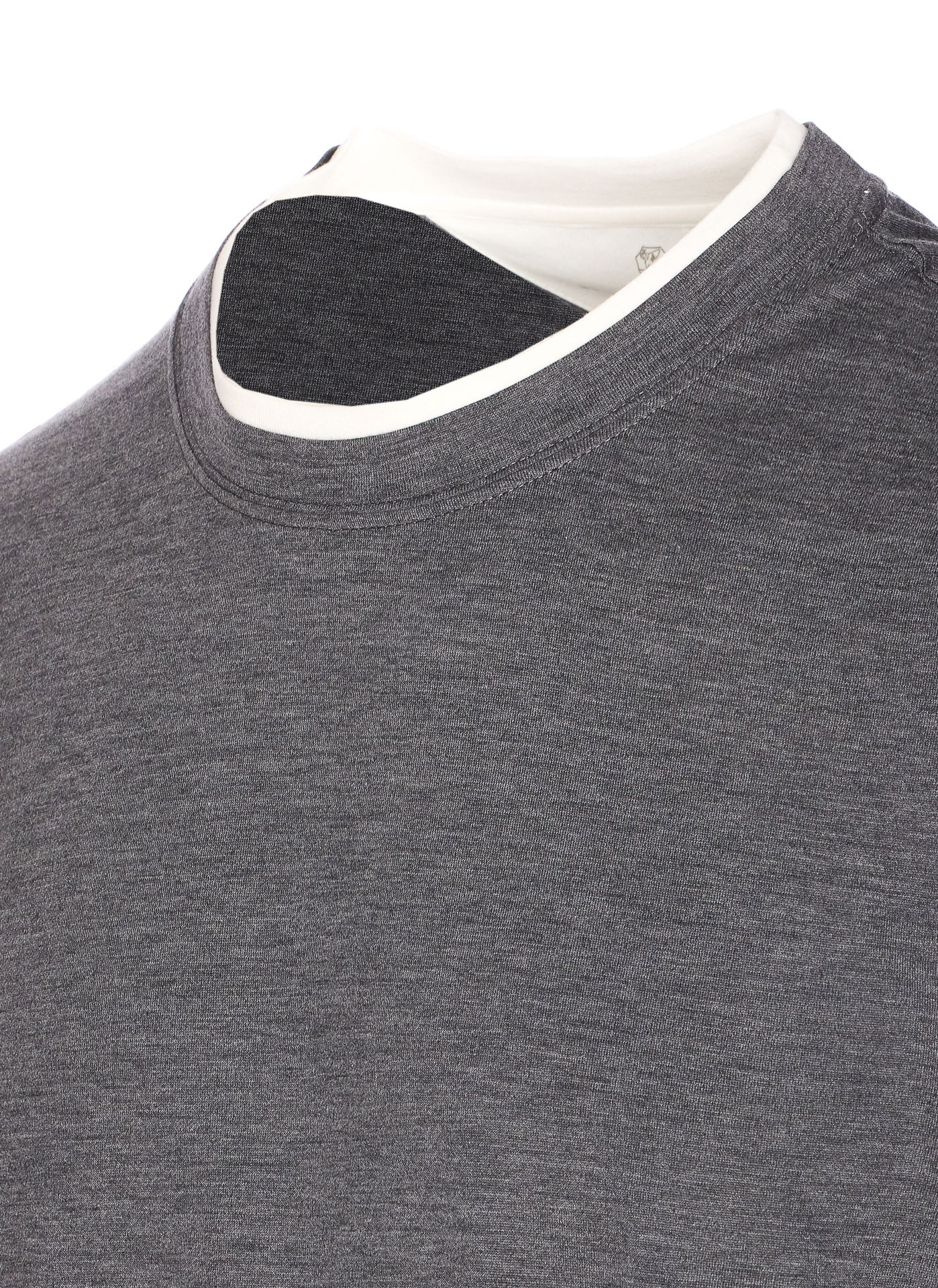 Brunello Cucinelli Basic Silk-blend T-shirt In Gray