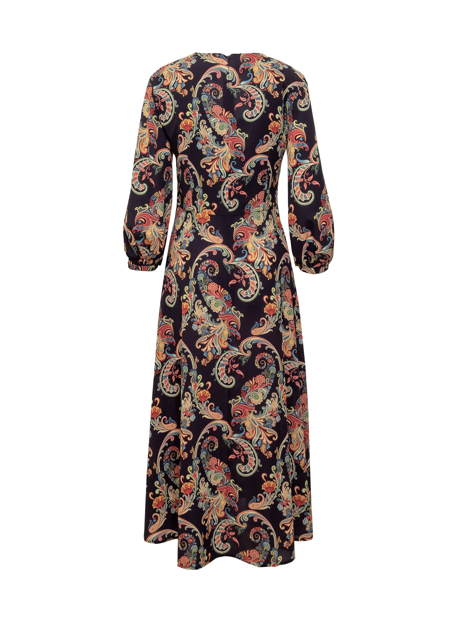 Shop Etro Paisley Midi Dress In Stampa Fdo Blu