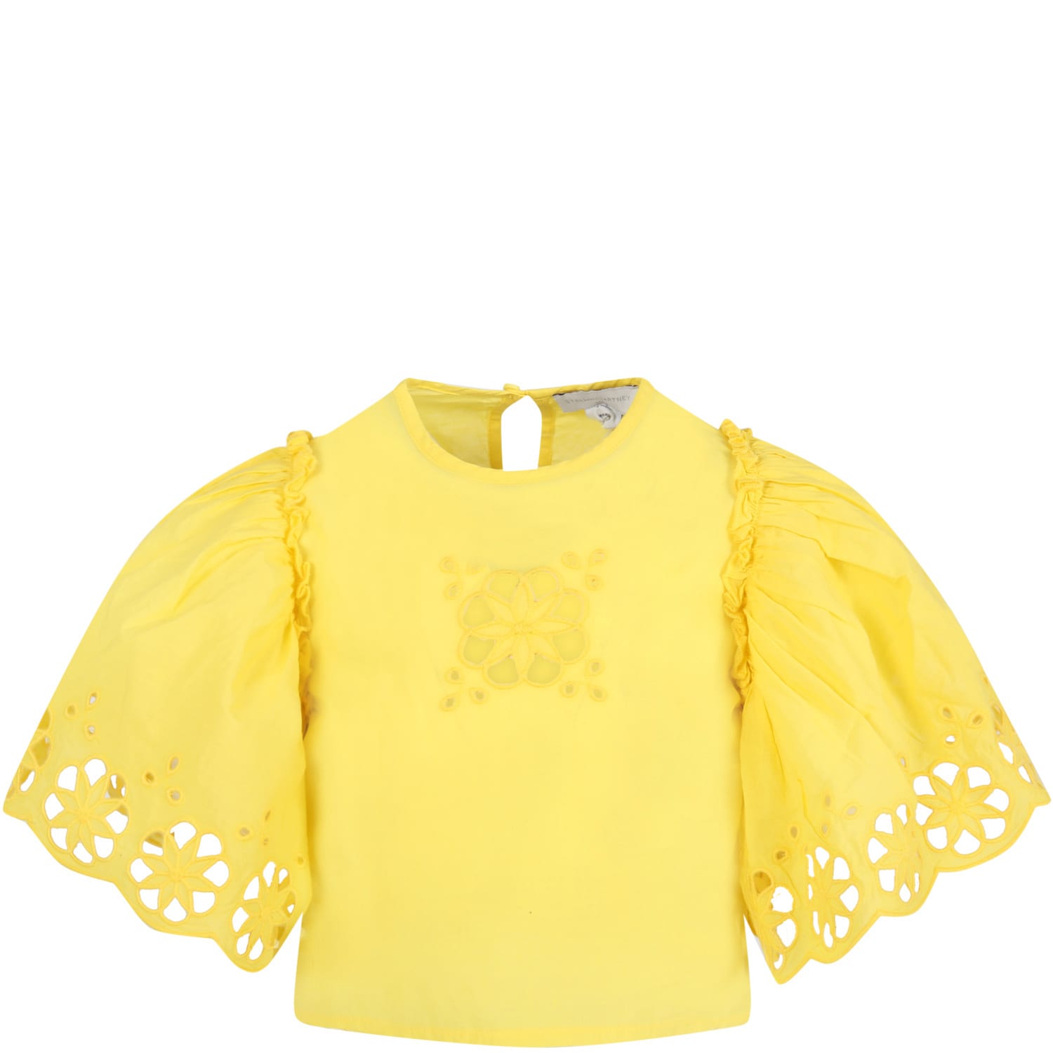 Stella McCartney Kids Yellow T-shirt For Girl With Flowers