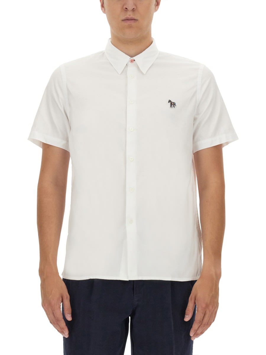 Shop Ps By Paul Smith Zebra Patch Shirt In White