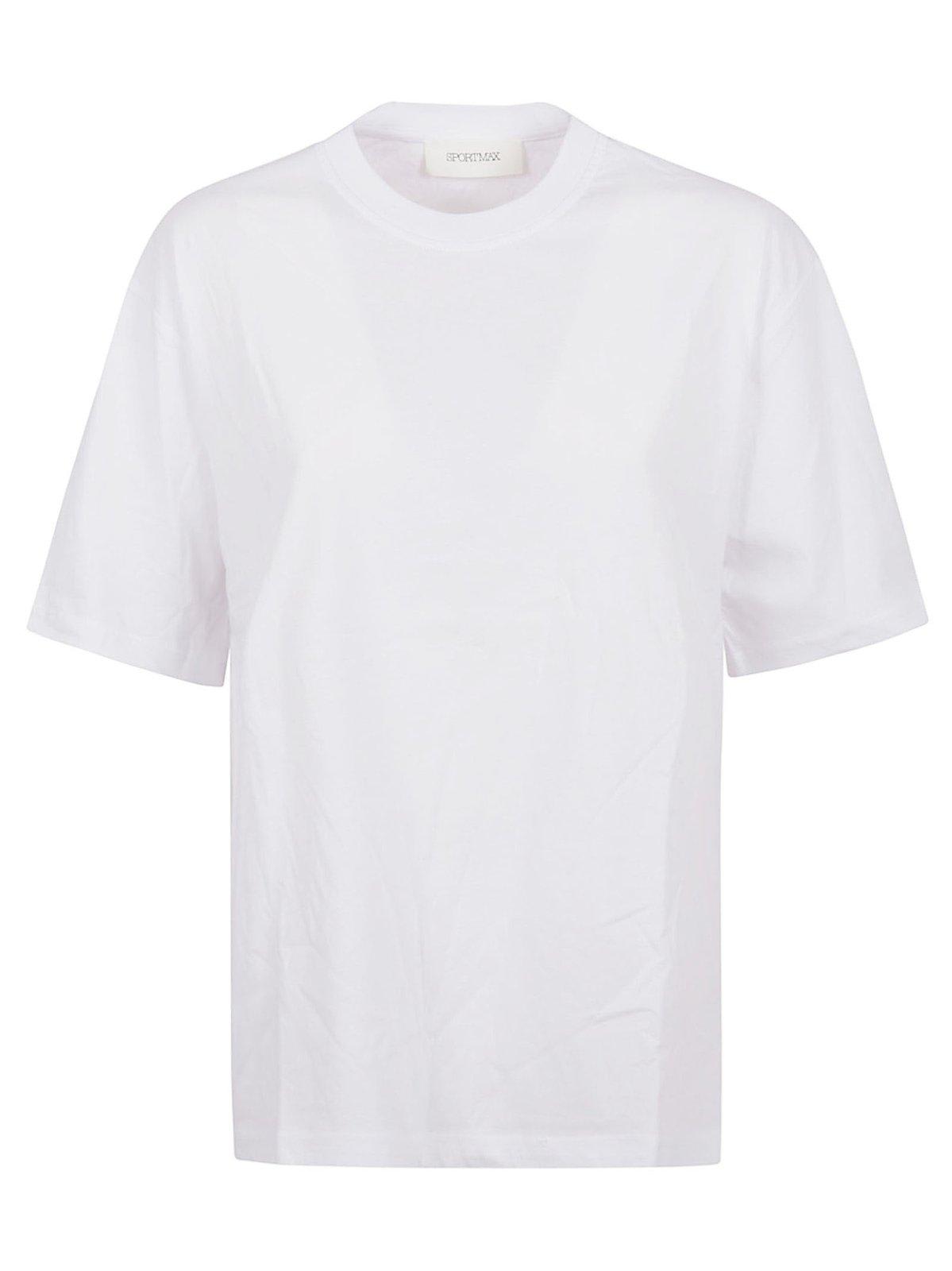 Shop Sportmax Cerwneck Short-sleeved T-shirt In Bianco