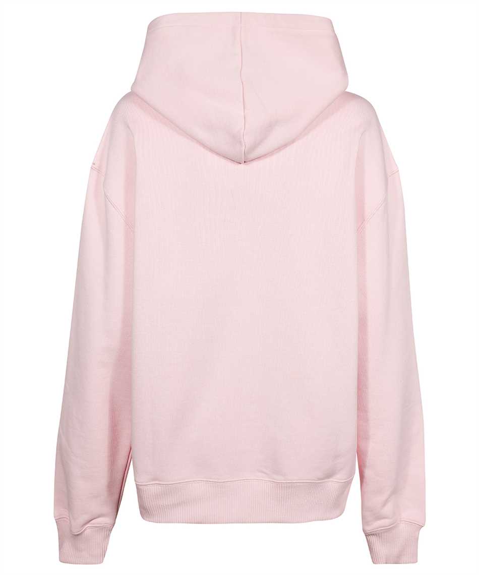 Msgm Crocodile-print Cotton Hoodie In Pink