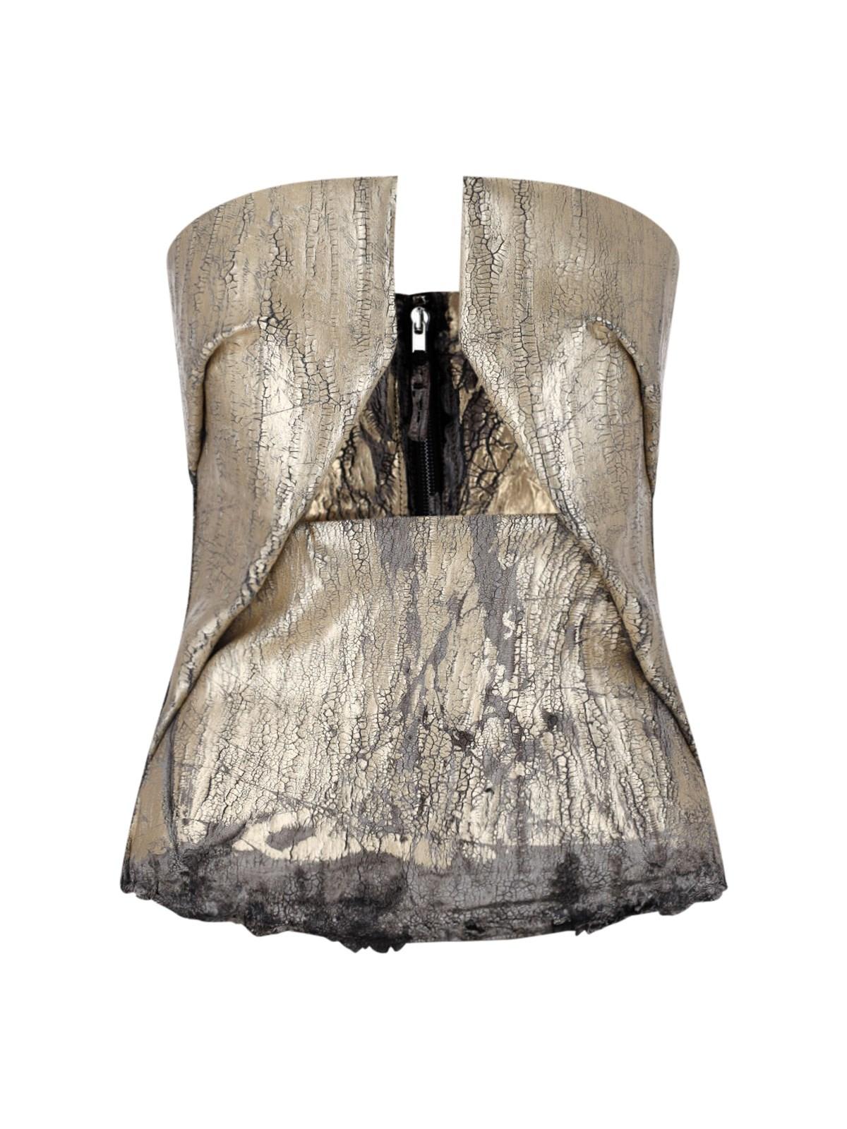 Rick Owens Top Bustier In Gold