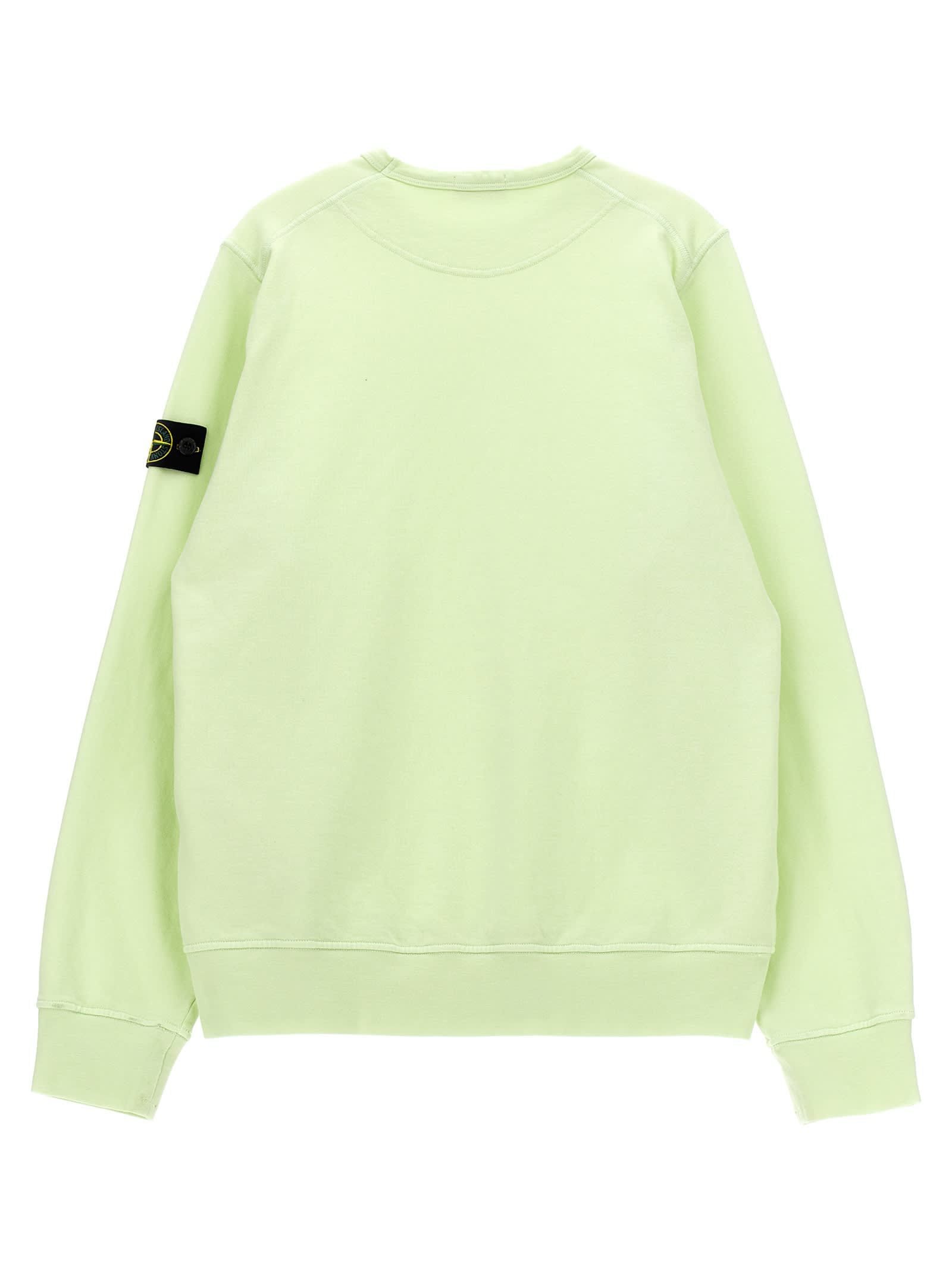 Stone Island Logo Badge Sweatshirt In Green