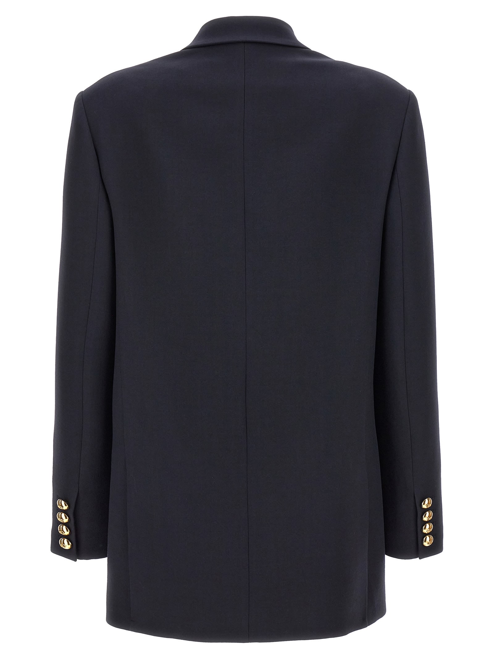 Shop Valentino Double-breasted Blazer In Blue