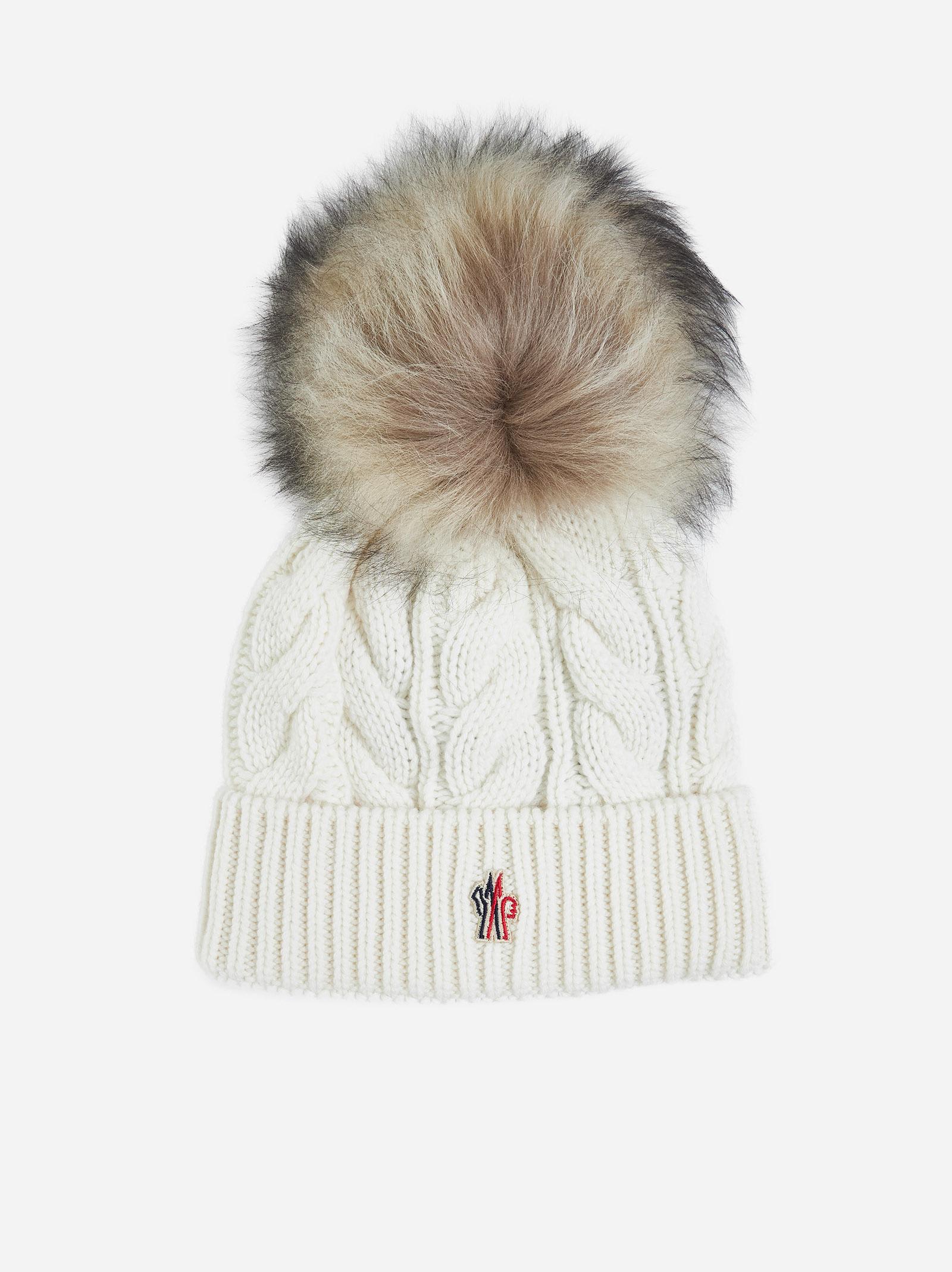 Shop Moncler Pompon Wool And Cashmere Beanie In White