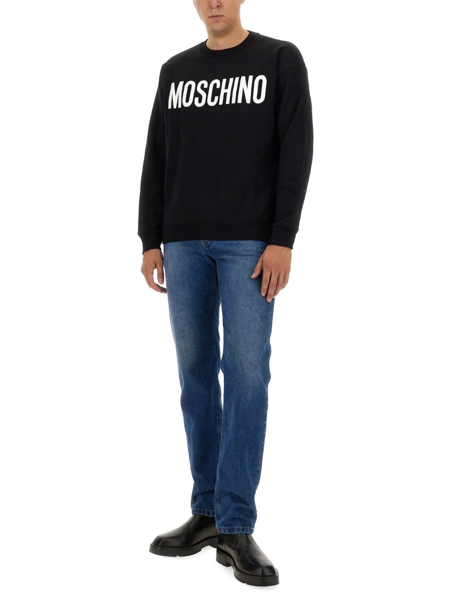 Shop Moschino Cotton Sweatshirt In Black