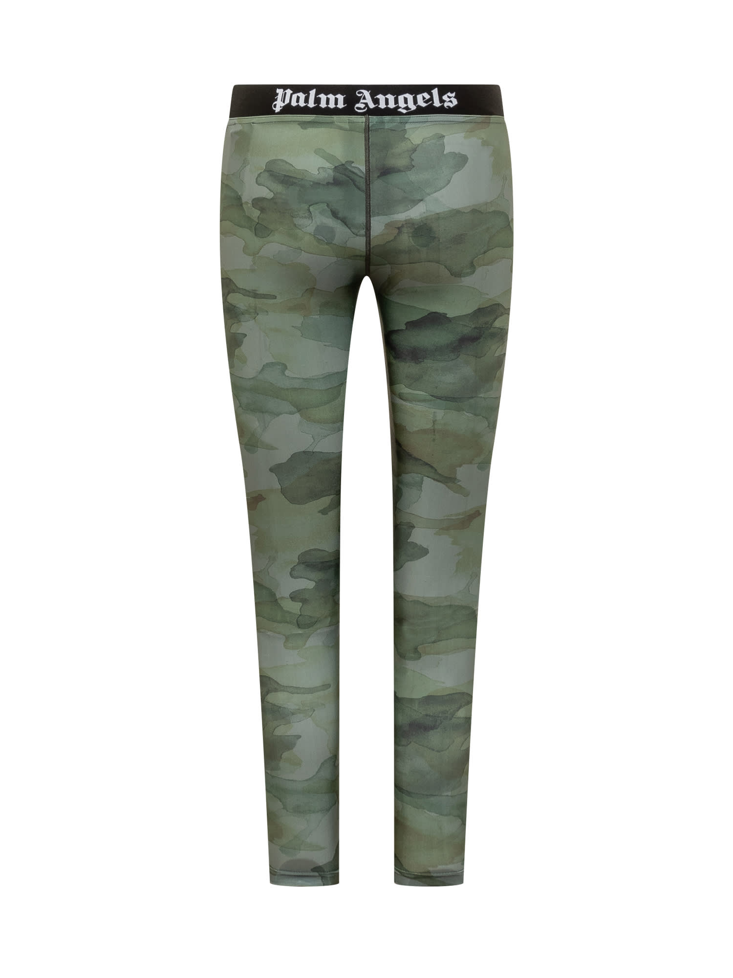 Shop Palm Angels Camo Leggings In Military Black