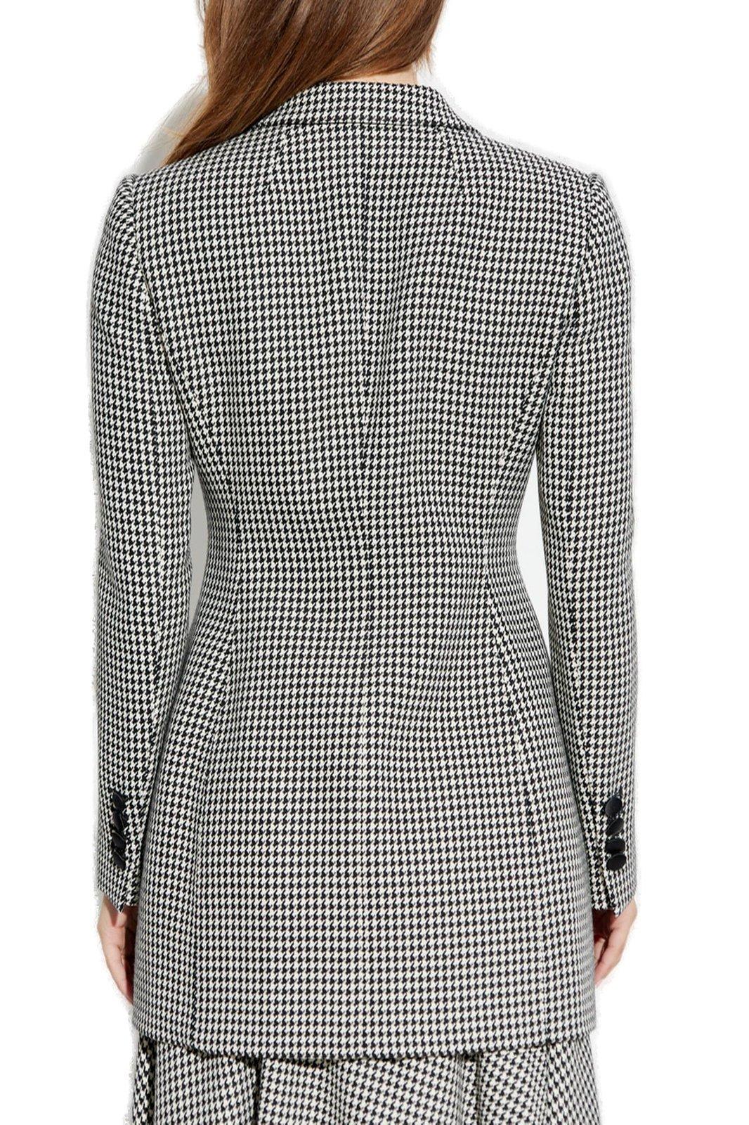 Shop Dolce & Gabbana Double-breasted Houndstooth Jacket In Multicolour