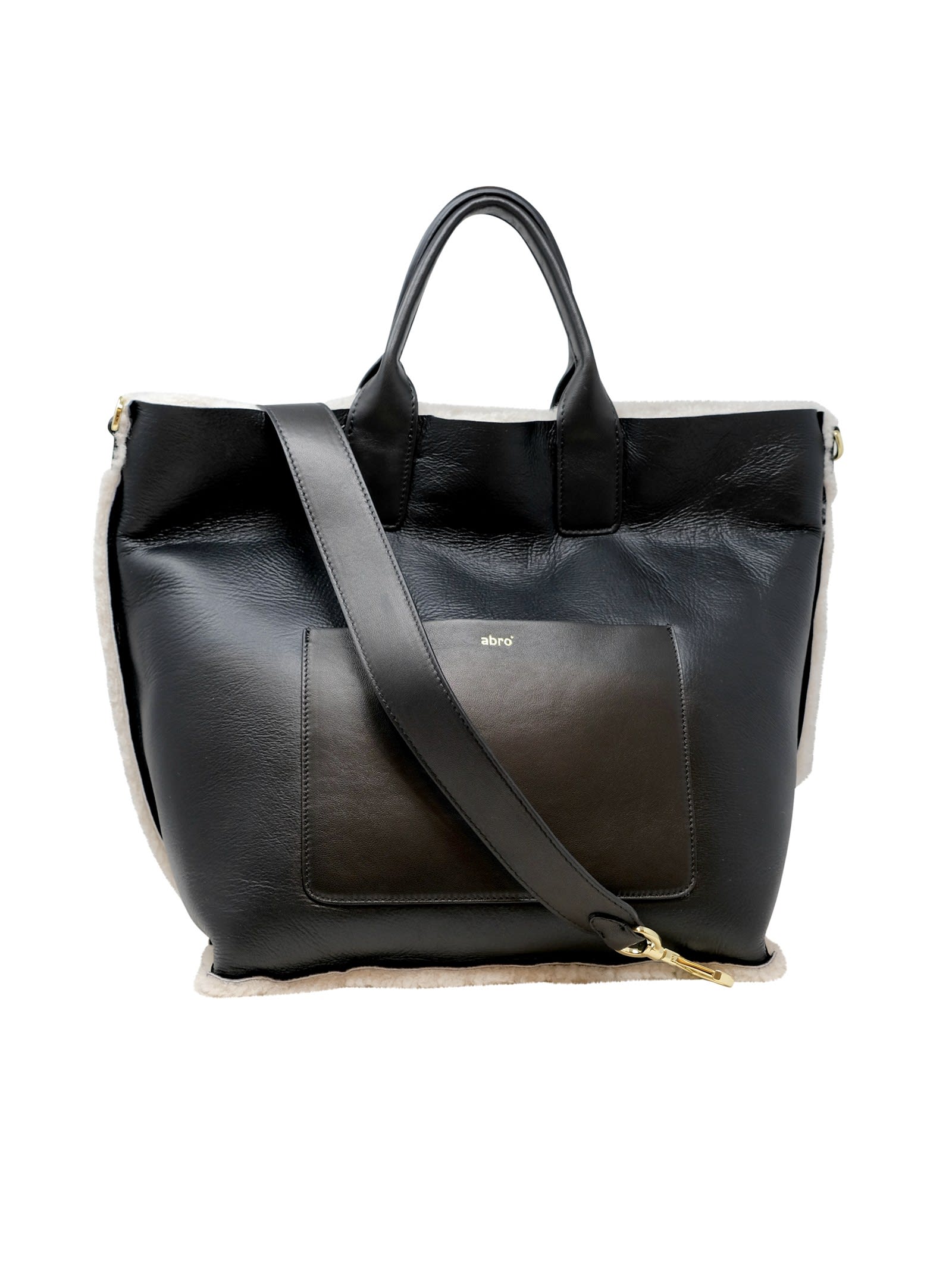 Raquel Black Reversible Shearling Shopper Bag