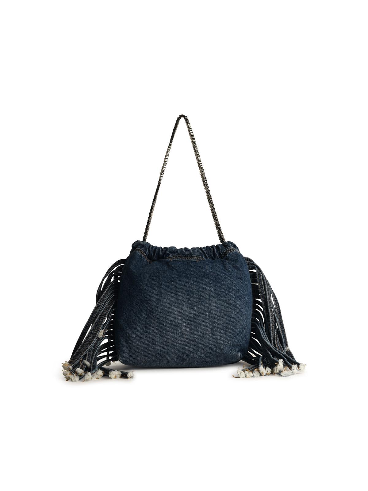 Shop Moschino Blue Denim Bag