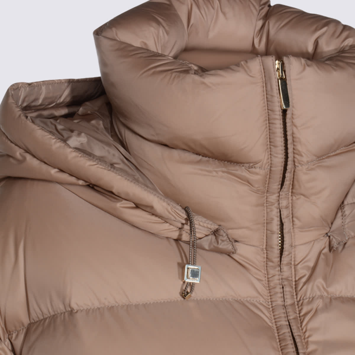Max Mara The Cube Beige Trebi Down Jacket In Brown
