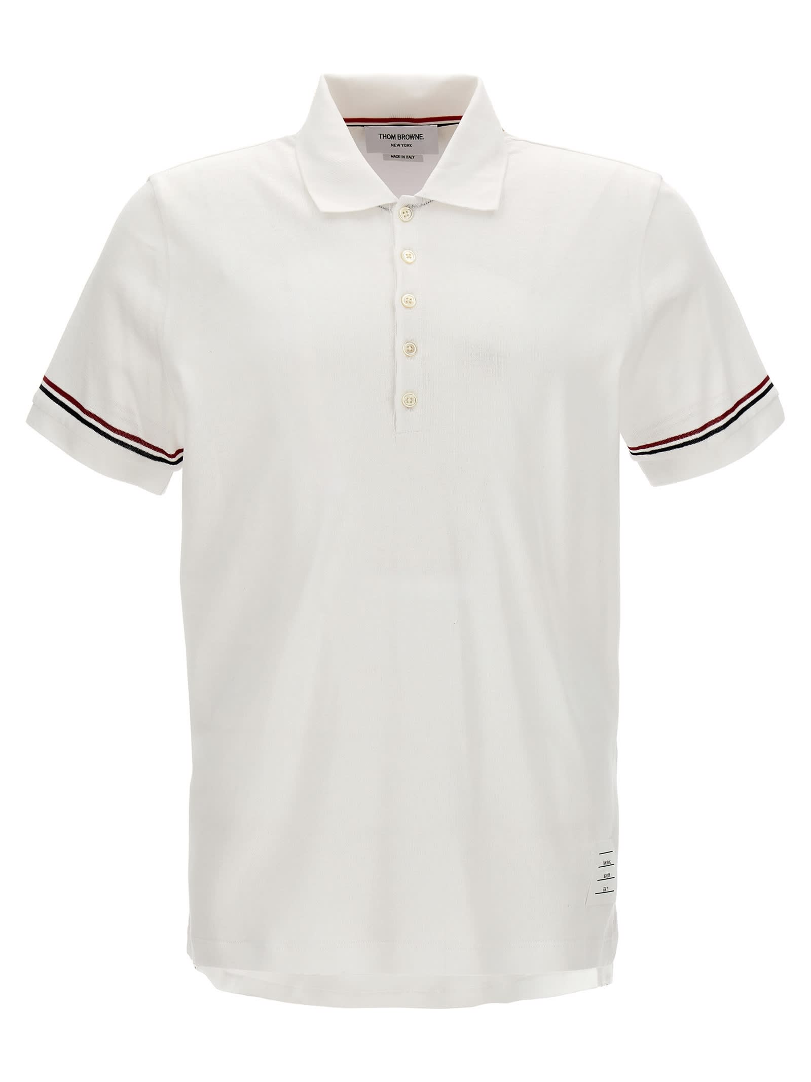 Shop Thom Browne Rwb Polo Shirt In White