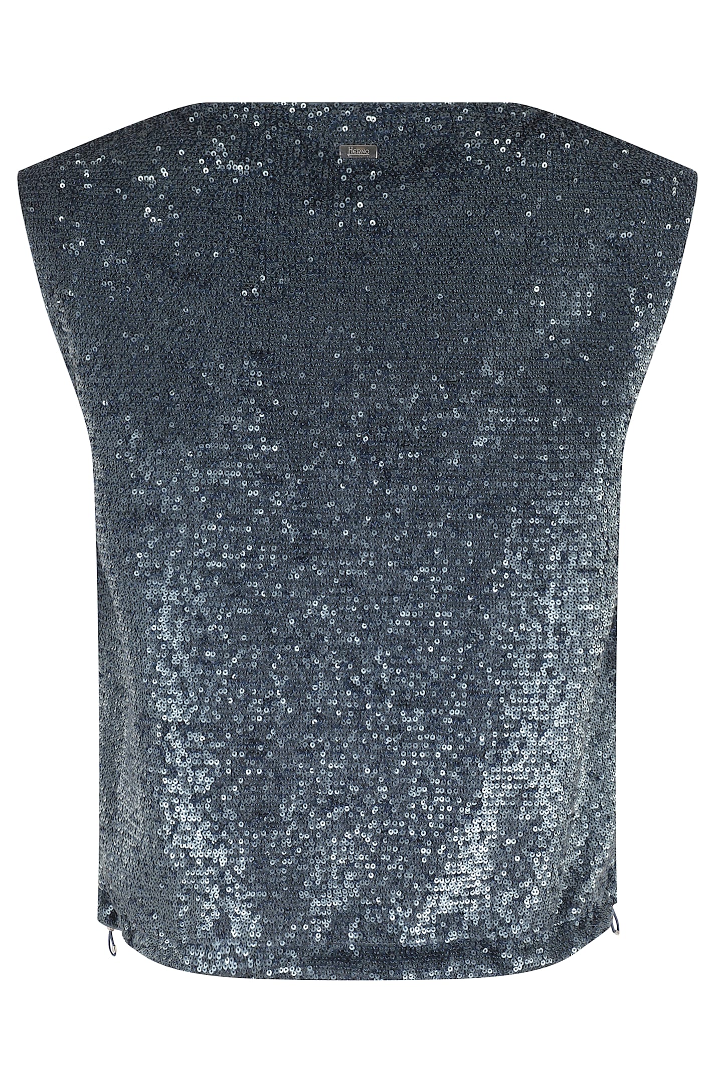 Herno Sequin-embellished Sleeveless Top In Gray