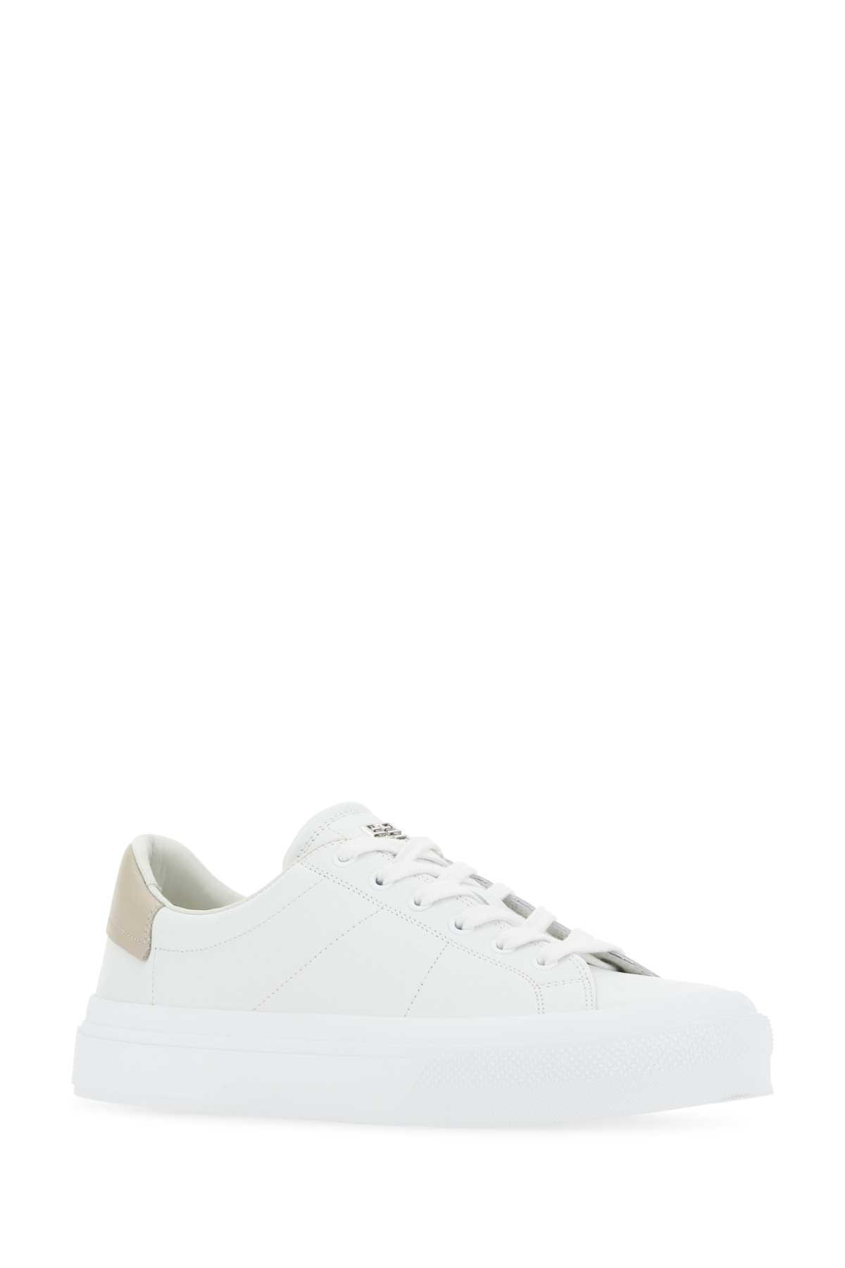 Shop Givenchy White Leather City Sport Sneakers In 118