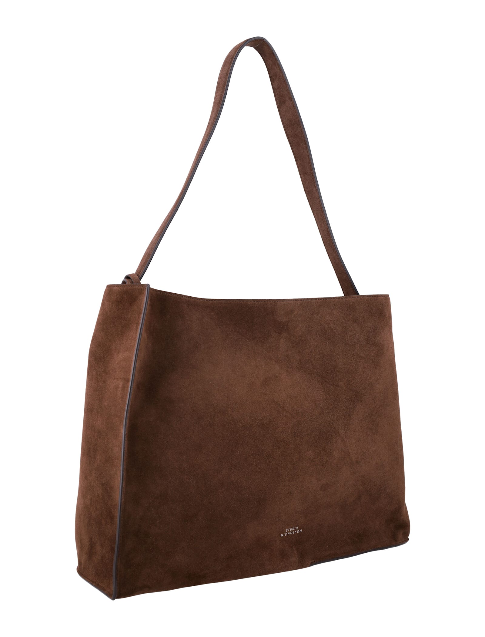 Studio Nicholson The Reflection Suede Shoulder Tote In Cocoa
