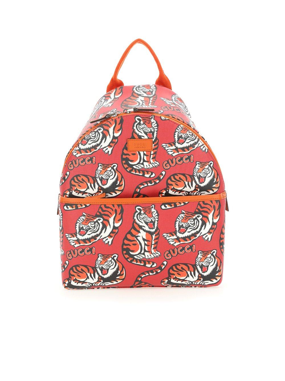 Gucci Tiger Printed Zip-up Backpack