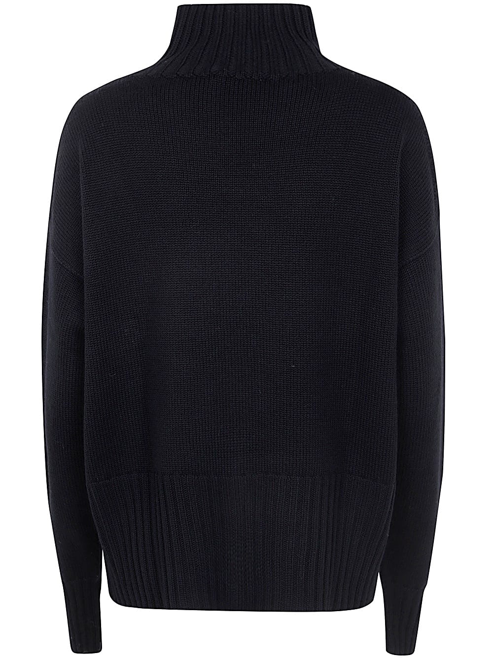 Shop Drumohr Long Sleeves Turtle Neck Oversized Sweater In Black