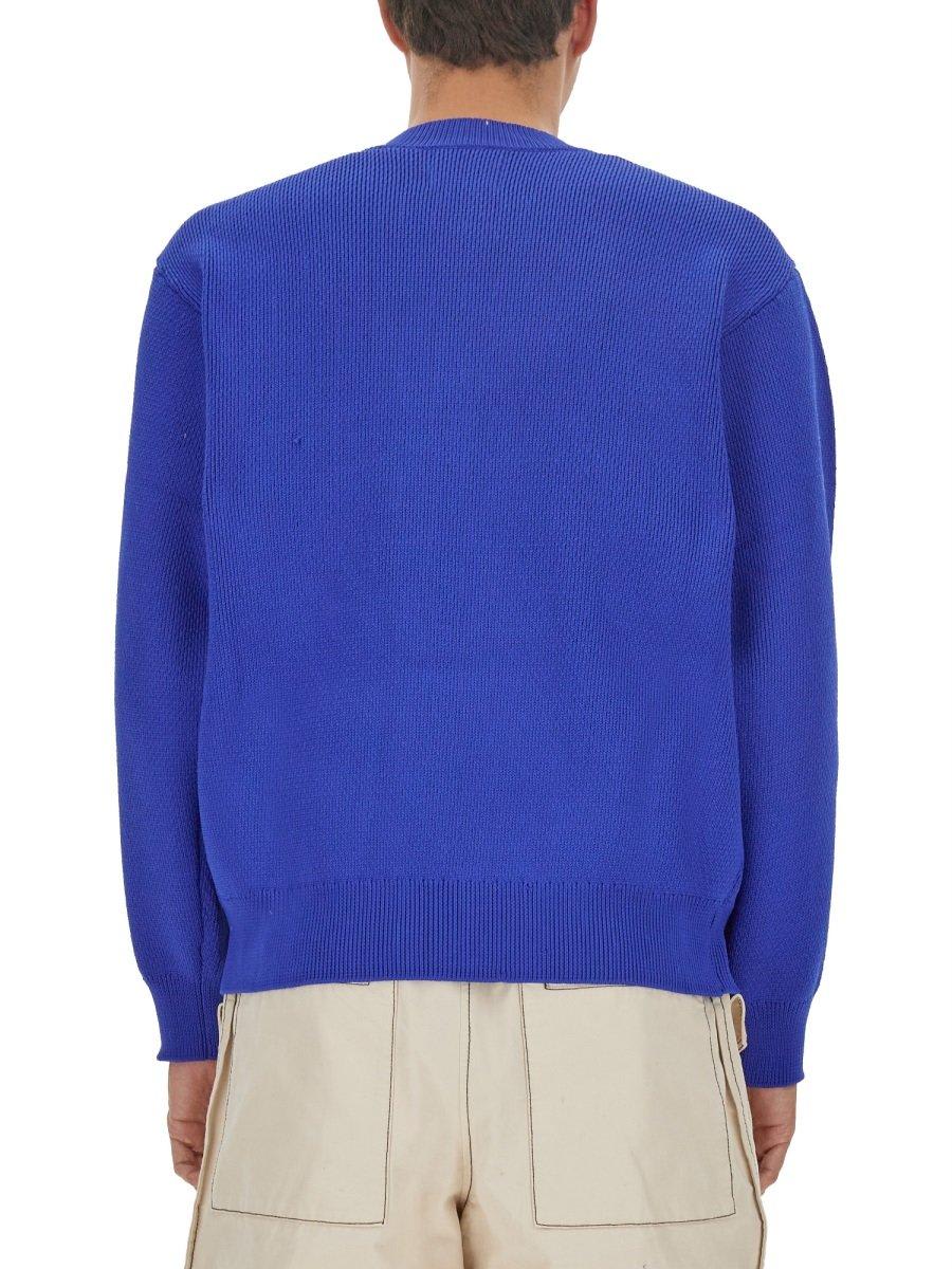 Shop Isabel Marant Logo Intarsia-knitted Crewneck Jumper In Blue