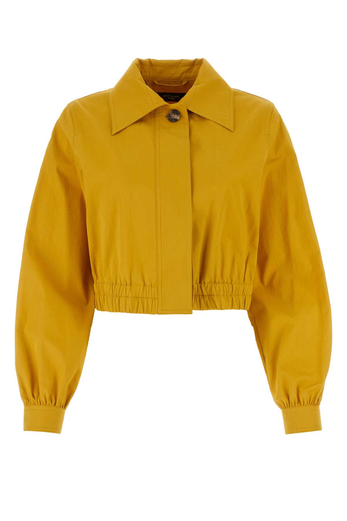 Shop Weekend Max Mara Yellow Cotton Giselle Jacket In Senape