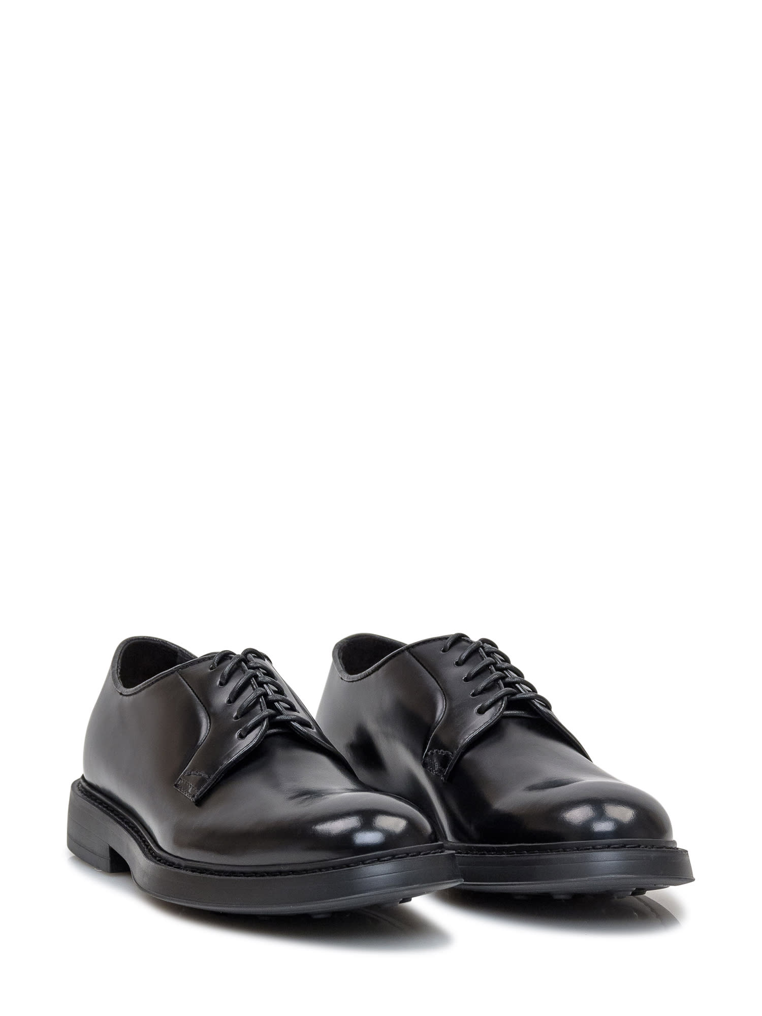 Shop Doucal's Derby Lace Up In Nero