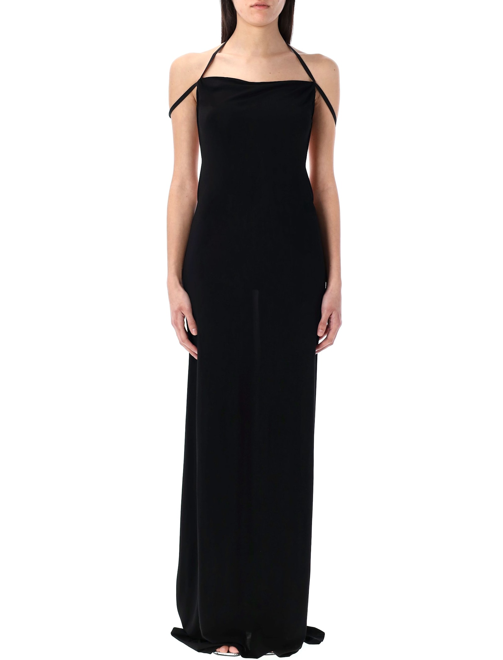 Draped Jersey Long Dress