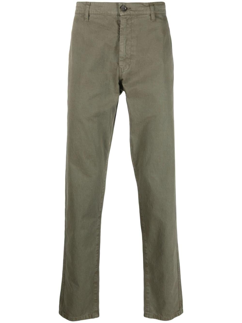 Shop Aspesi Belt-looped Straight-leg Pants In Military