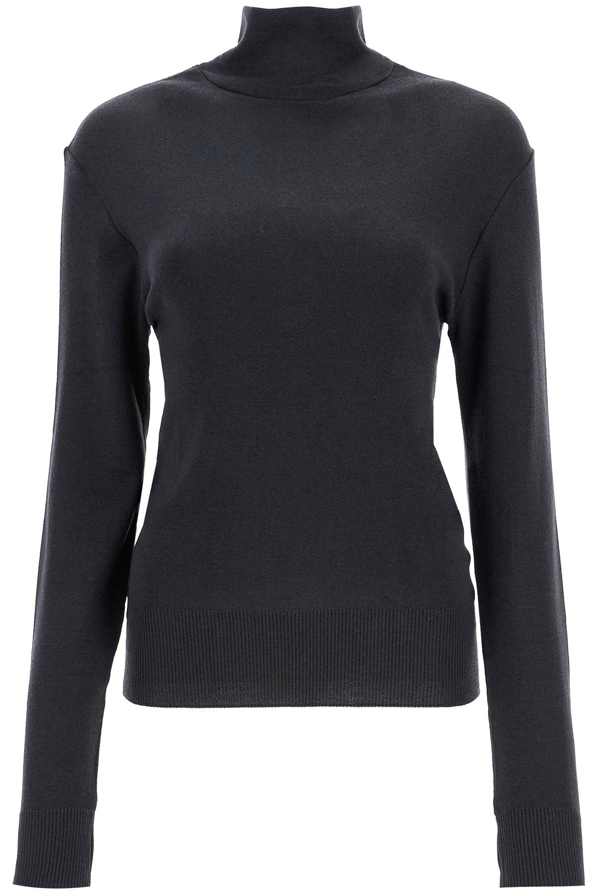 Shop Lemaire Seamless High-neck Pullover Without In Granite Black (grey)