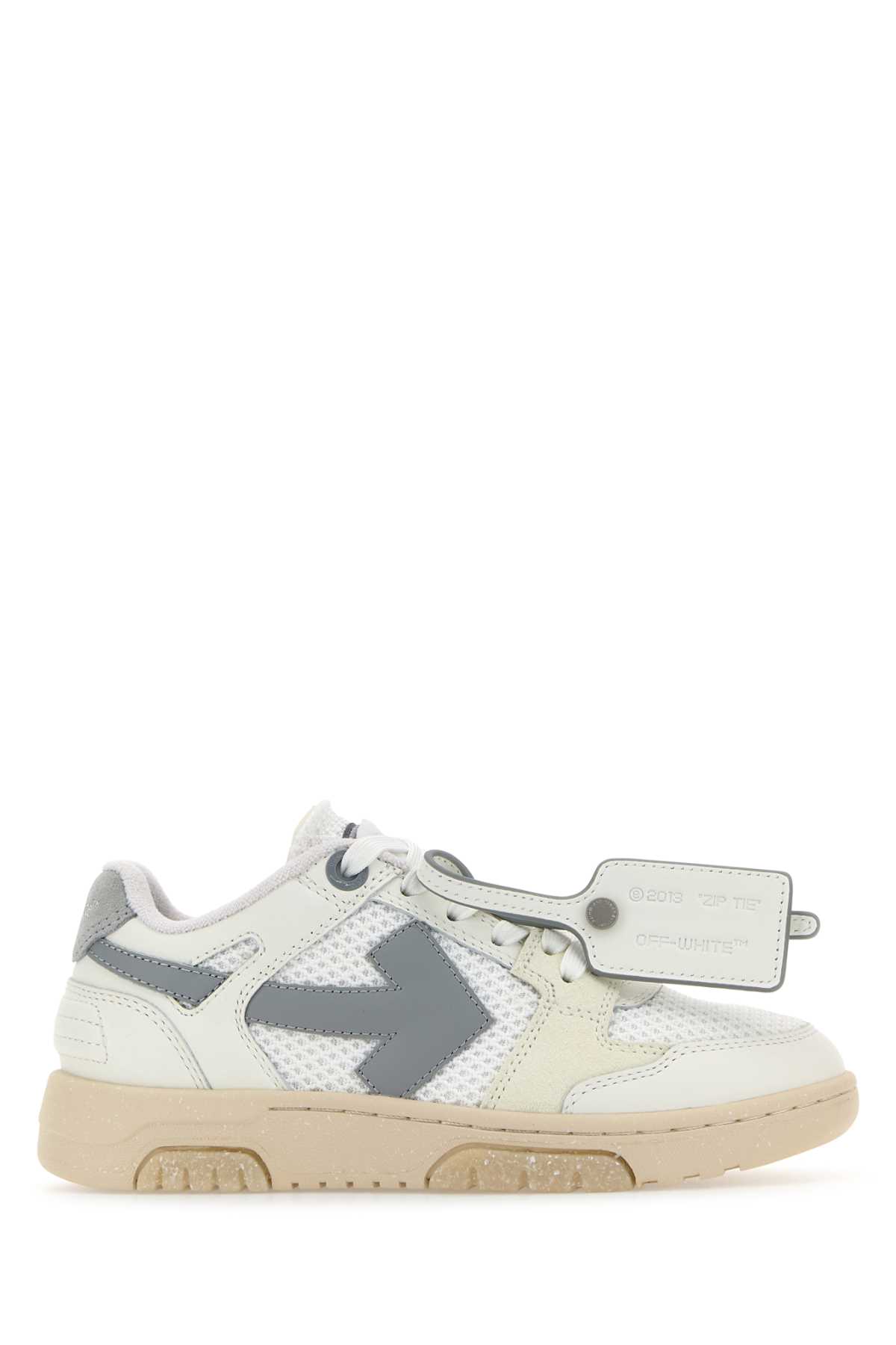 Off-white White Mesh And Leather Out Of Office Sneakers