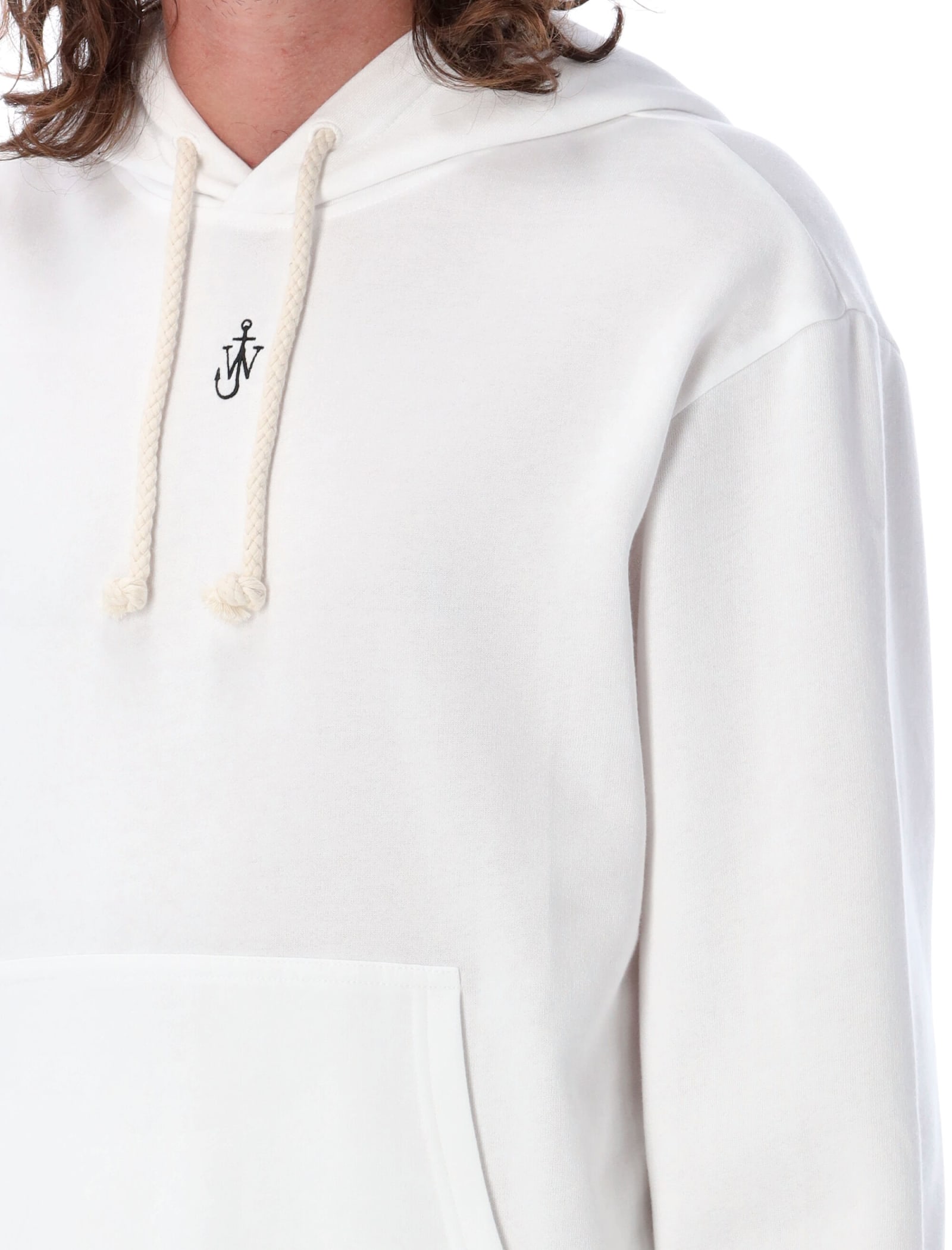 Shop Jw Anderson Anchor Embroidery Hoodie In White