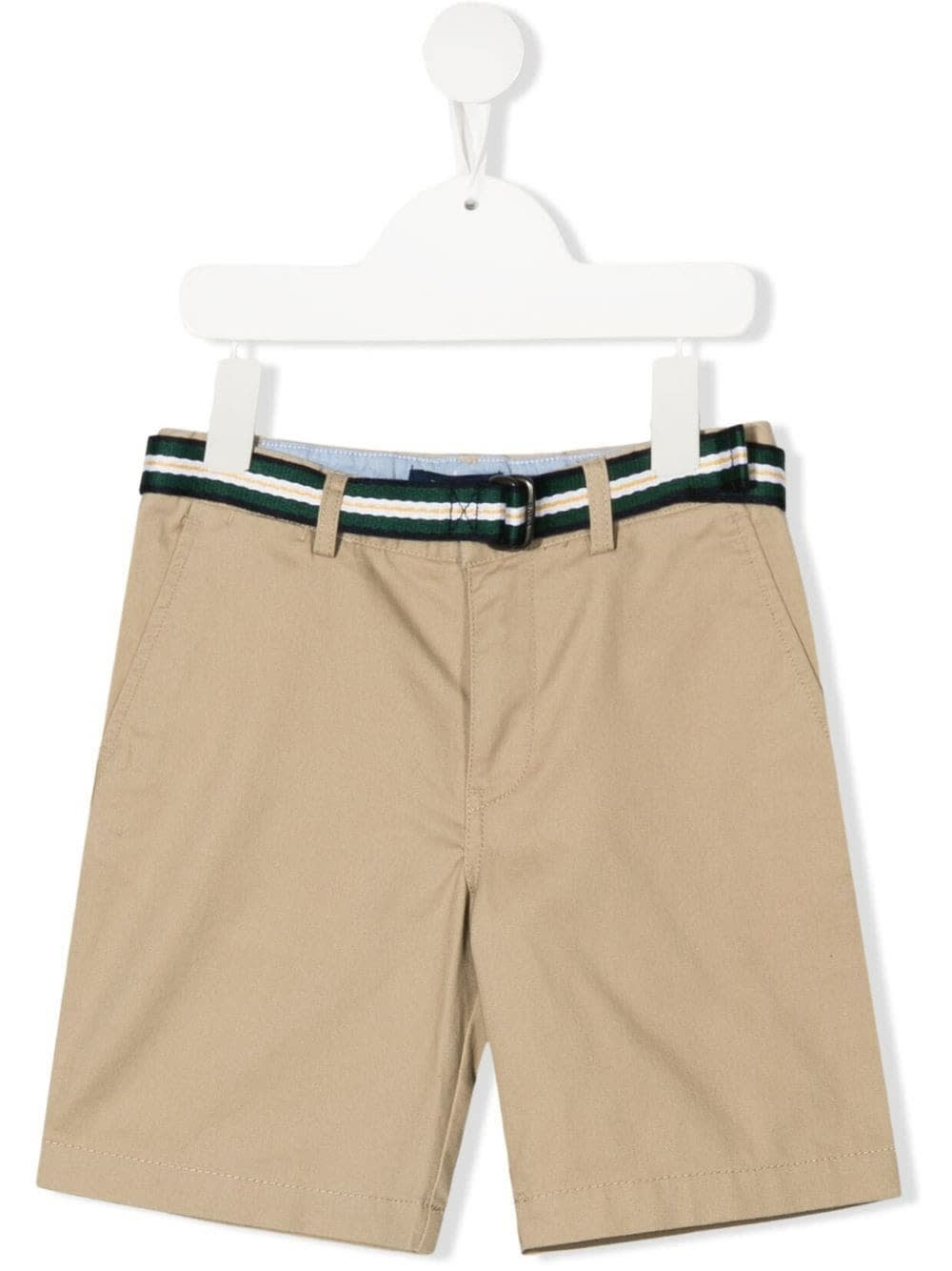 Shop Polo Ralph Lauren Shorts In Beige Stretch Chino With Belt